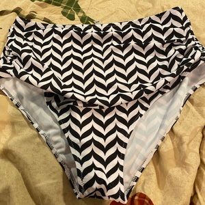 Black and white bathing suit bottoms